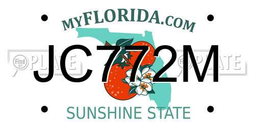 JC772M Florida License Plate