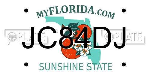 JC84DJ Florida License Plate