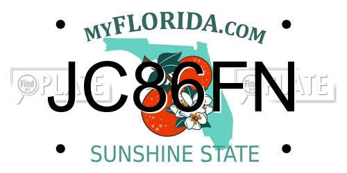 JC86FN Florida License Plate