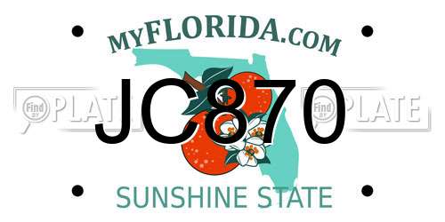 JC870 Florida License Plate