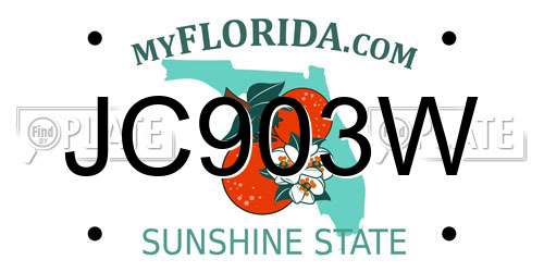 JC903W Florida License Plate