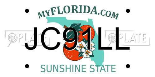 JC91LL Florida License Plate