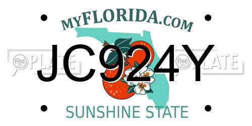 JC924Y Florida License Plate