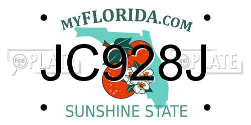 JC928J Florida License Plate