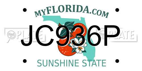 JC936P Florida License Plate