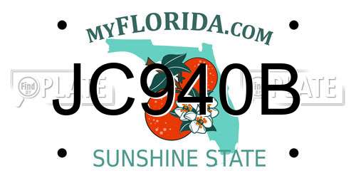 JC940B Florida License Plate