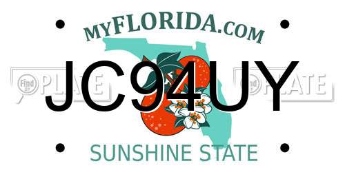 JC94UY Florida License Plate