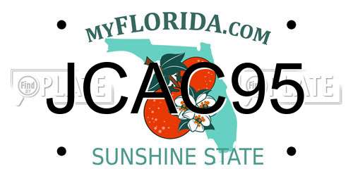 JCAC95 Florida License Plate