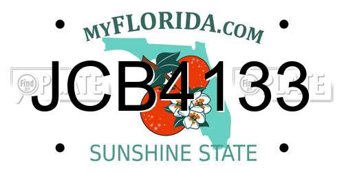 JCB4133 Florida License Plate