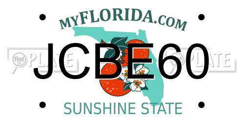 JCBE60 Florida License Plate
