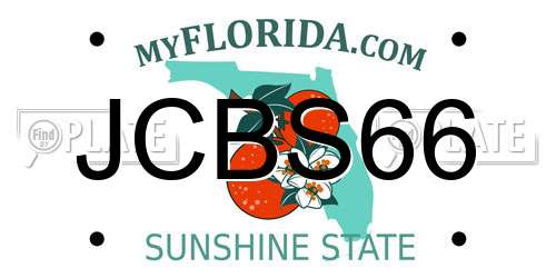 JCBS66 Florida License Plate