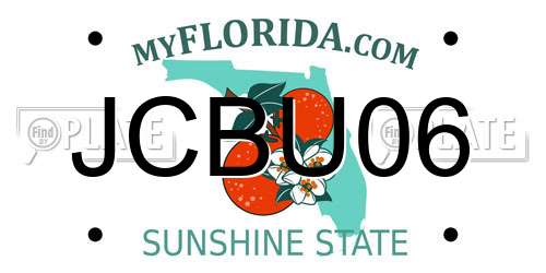JCBU06 Florida License Plate