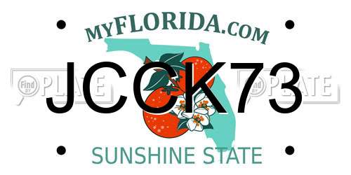 JCCK73 Florida License Plate