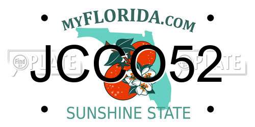 JCCO52 Florida License Plate