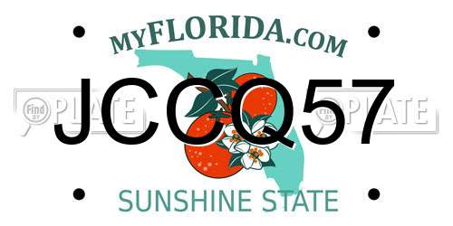 JCCQ57 Florida License Plate