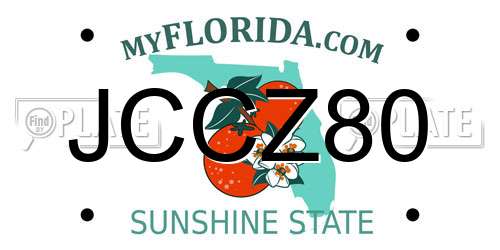 JCCZ80 Florida License Plate