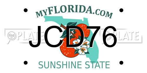 JCD76 Florida License Plate