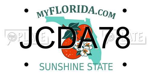JCDA78 Florida License Plate