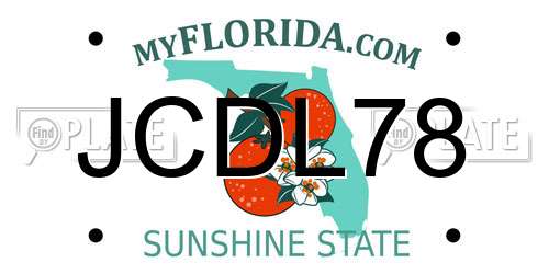 JCDL78 Florida License Plate