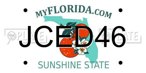 JCED46 Florida License Plate