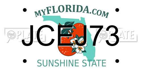 JCEJ73 Florida License Plate