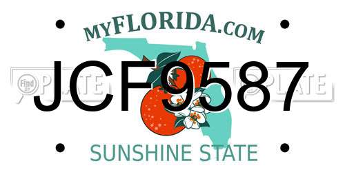 JCF9587 Florida License Plate
