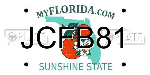 JCFB81 Florida License Plate