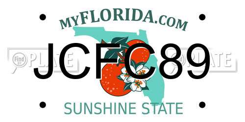 JCFC89 Florida License Plate