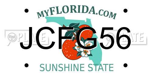 JCFG56 Florida License Plate