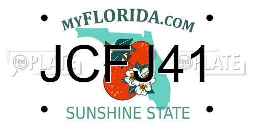JCFJ41 Florida License Plate