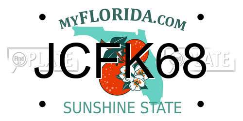JCFK68 Florida License Plate