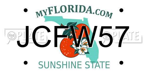 JCFW57 Florida License Plate