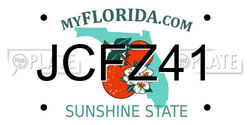 JCFZ41 Florida License Plate