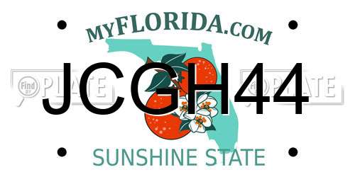 JCGH44 Florida License Plate