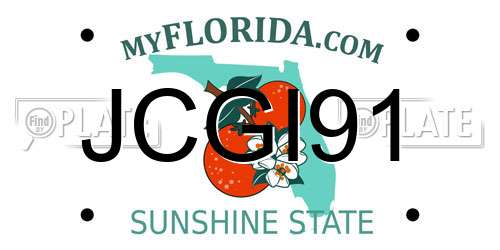 JCGI91 Florida License Plate