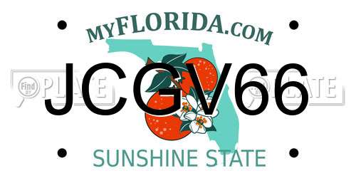 JCGV66 Florida License Plate