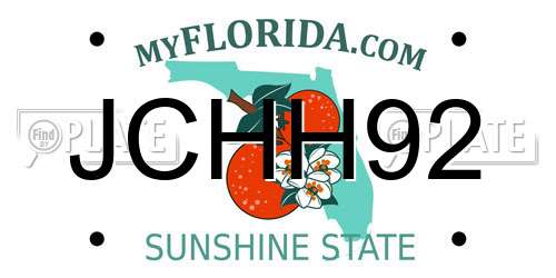 JCHH92 Florida License Plate