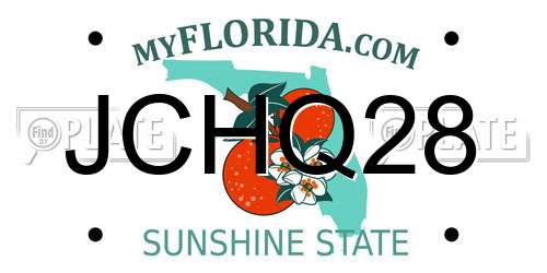 JCHQ28 Florida License Plate