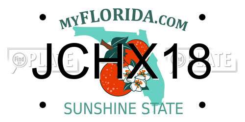 JCHX18 Florida License Plate