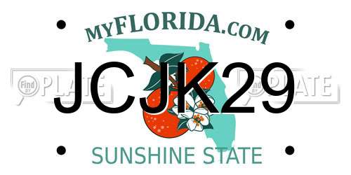 JCJK29 Florida License Plate