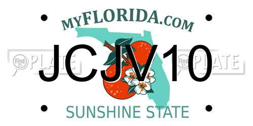 JCJV10 Florida License Plate