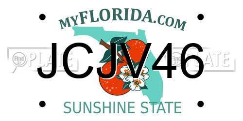 JCJV46 Florida License Plate