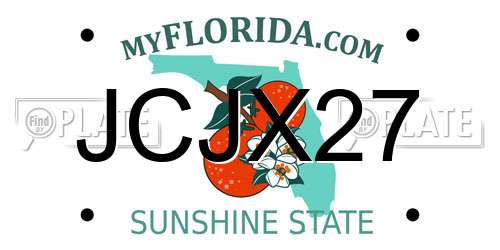 JCJX27 Florida License Plate