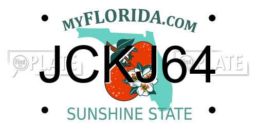 JCKJ64 Florida License Plate