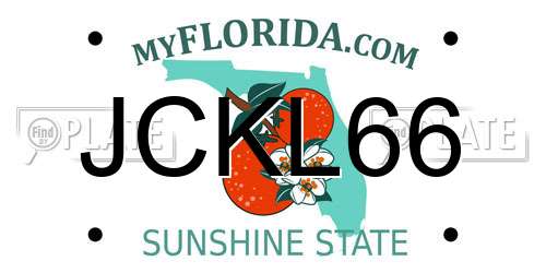 JCKL66 Florida License Plate