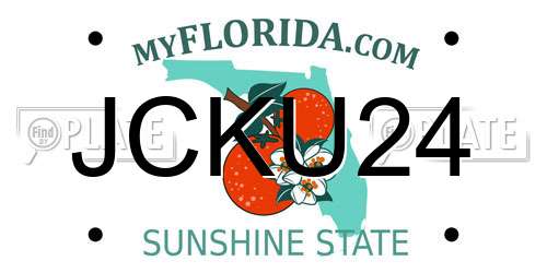 JCKU24 Florida License Plate