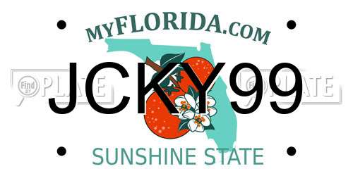 JCKY99 Florida License Plate