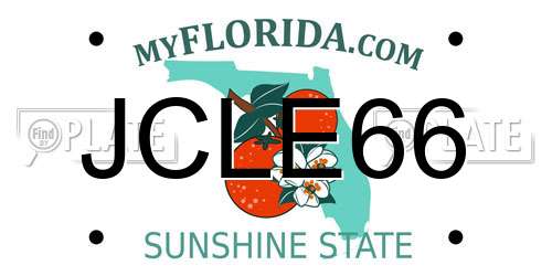 JCLE66 Florida License Plate
