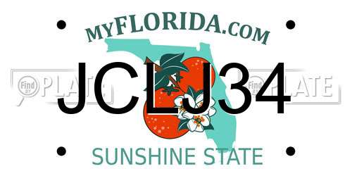 JCLJ34 Florida License Plate