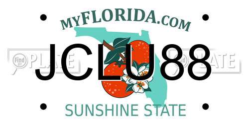 JCLU88 Florida License Plate